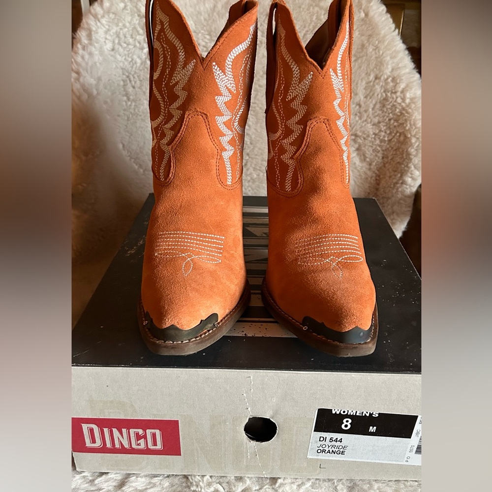 Dingo by Dan Post “joyride” Orange ankle boot size 8M